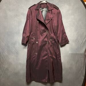 Vintage Made in USA Iridescent Trench Coat Glam Fairy Cottage Art to Wear Boho